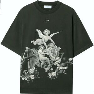 NWT Off-White Virgil Abloh Black Angel Cherub Graphic T-Shirt